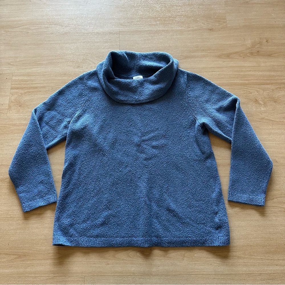 J. Jill Cozy Soft Cowl Neck Cotton Wool Blend Stretchy Sweater Top